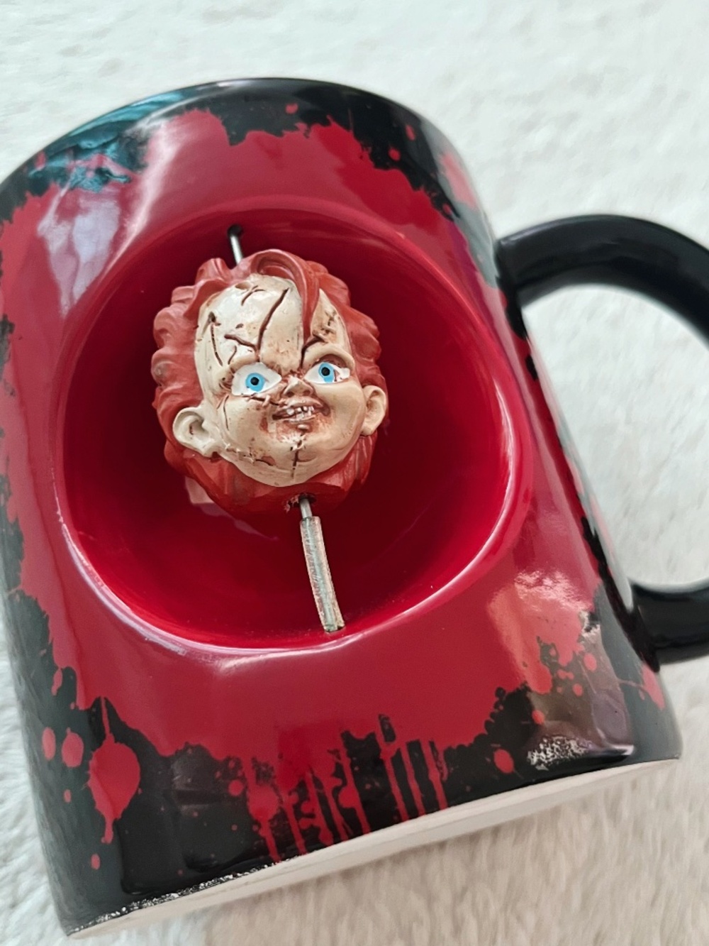 Chucky Movie Child's Play Spinning Doll Head Mug Cup Universal Studios Horror